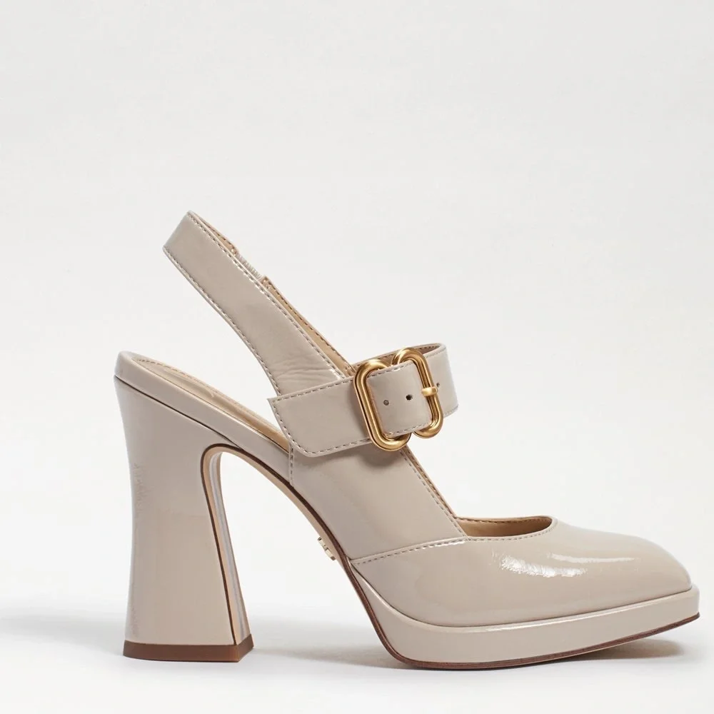 Sam Edelman Jildie Mary Jane Sling Back Heel in Linen size 8.5 - Picture 3 of 13